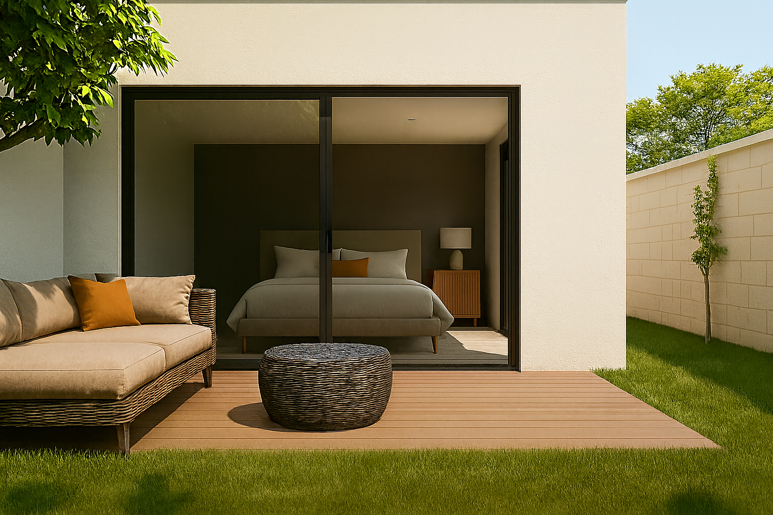 הצדף 10 - סלון עם גישה לגינה